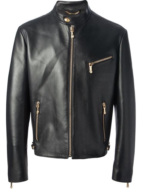 VERSACE Leather Biker Jacket for Men 